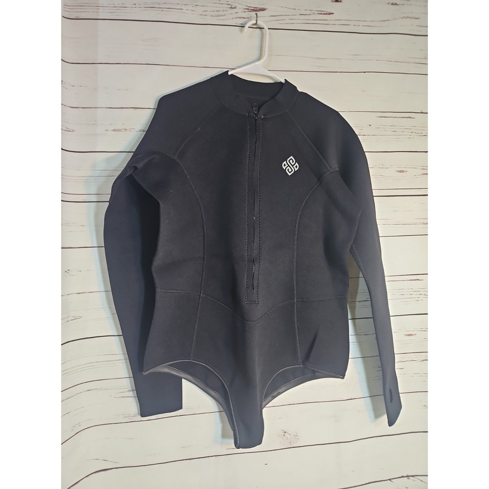 Seaskin Women's 4XL  Black Long Sleeve Shorty Wetsuit One-Piece Front Zip